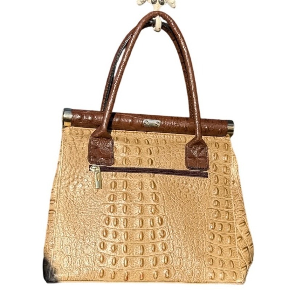 Borse in Pelle Italian Genuine Leather Croc-Embossed Bag Functional Lock‎ & Key - Picture 4 of 16